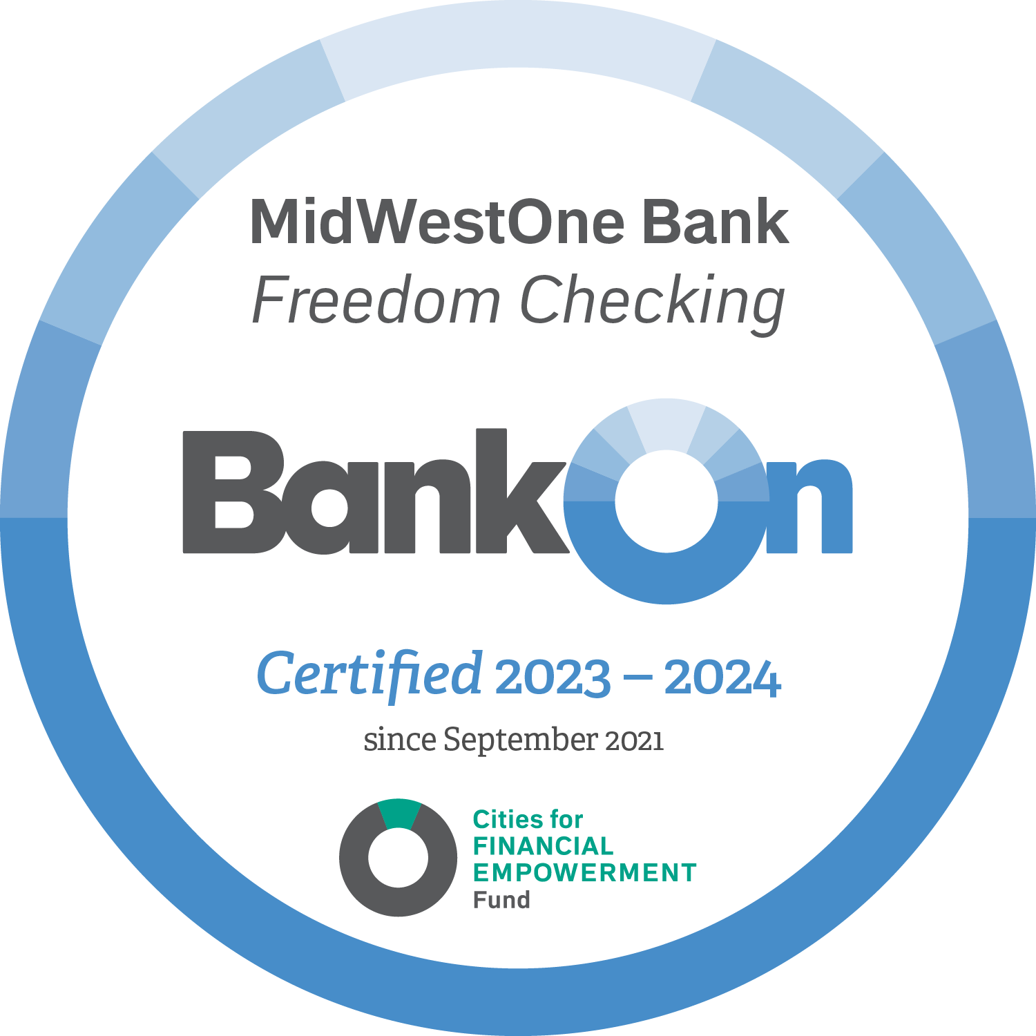 MidwestOne Bank Freedom Checking Seal
