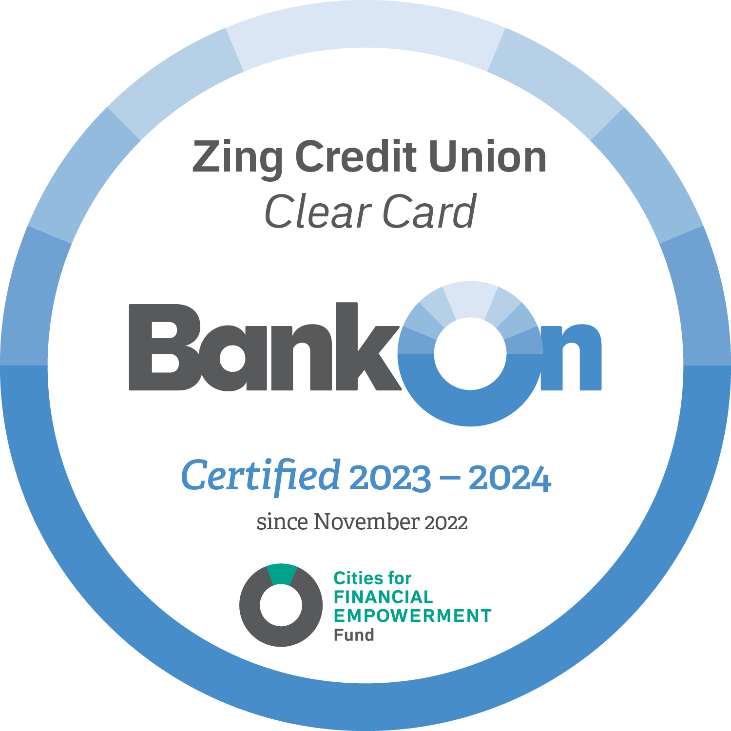 Zing Credit Union Clear Card Seal